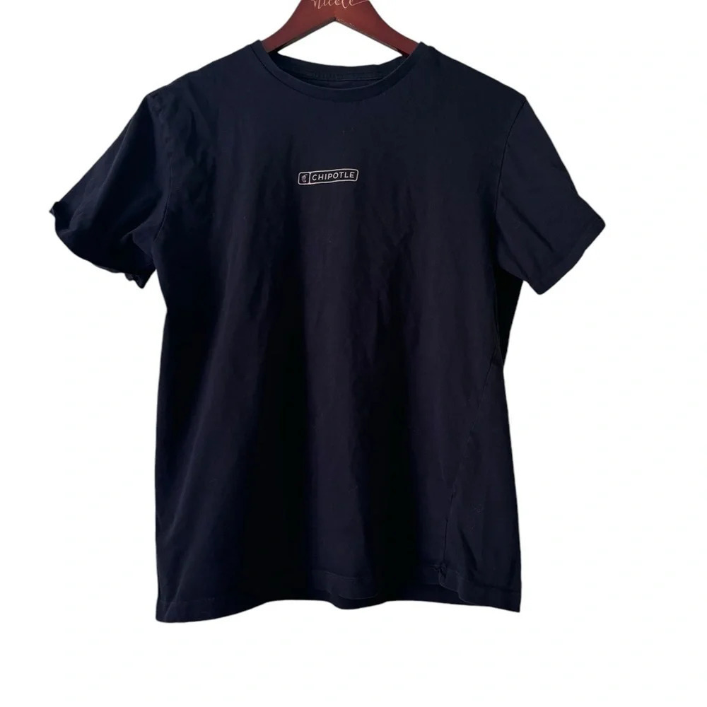 Chipotle Employee Shirt Black Fast Food Organic Cotton Unisex Medium